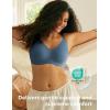 imageMomcozy Wireless Seamless Bras for Women UltraComfort Everyday TShirt Bras Breathable Maternity Bras with Scallop EdgesCerulean