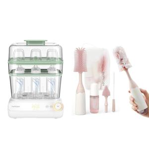 imageMomcozy 3 Layers Large Bottle Sterilizer and Dryer amp Momcozy Bottle Brush Kit Pink