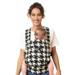 imageMomcozy Baby Carrier Ergonomic Cozy and Lightweight Carrier Effortless to Put On Ideal for HandsFree Parenting Enhanced Lumbar Support GeometryCottonHoundstooth