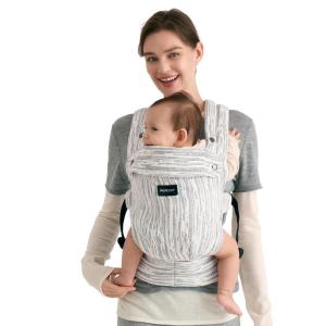 imageMomcozy Baby Carrier Ergonomic Cozy and Lightweight Carrier Effortless to Put On Ideal for HandsFree Parenting Enhanced Lumbar Support GeometryLinenTime Heritage Beige