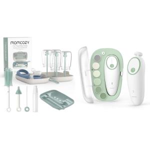 imageMomcozy Bottle Brush Set  Baby Bottle Cleaner Kit with Silicone Brush amp Momcozy Baby Nail File Electric Gentle Baby Nail Trimmer Electric Rechargeable