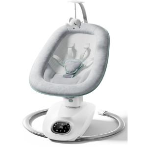 imageMomcozy CocoSway Electric Baby Swing for Infant 180 Rotating Seat 6 ParentLike Sway Motions amp 4 Speeds Quiet Soothing Remote Control MachineWashable Cover Grey