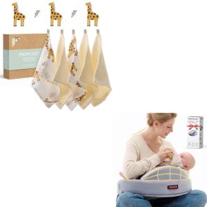 imageMomcozy Exclusive Memory Foam Nursing Pillow amp Soft amp Absorbent Baby Washcloths
