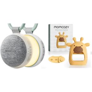 imageMomcozy Portable Sound Machine with Night Light and Baby Teether Toys