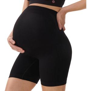 imageMomcozy Maternity Shapewear for Under Dresses AntiChafing MidThigh Pregnancy Underwear Cotton GussetBlack