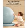 imageMomcozy BirthEase Maternity Ball Set Birthing Ball with App FullJourney Courses BPAFree PVC amp Anti Burst Exercise Yoga Ball for Maternity Labor Physio RecoveryGlacier Blue
