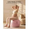imageMomcozy BirthEase Maternity Ball Set Birthing Ball with App FullJourney Courses BPAFree PVC amp Anti Burst Exercise Yoga Ball for Maternity Labor Physio RecoveryPetal Sky