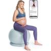 imageMomcozy BirthEase Maternity Ball Set Birthing Ball with App FullJourney Courses BPAFree PVC amp Anti Burst Exercise Yoga Ball for Maternity Labor Physio RecoveryGlacier Blue