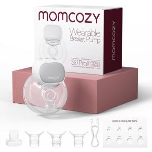 imageMomcozy S9 Pro Upgraded Wearable Breast Pump HandsFree Design with Extended Battery Life amp LED Display Double Electric Portable Pump with 2 Modes amp 9 Levels 24mm 2Pack Gray Color24mm 1Pack