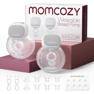 imageMomcozy S9 Pro Upgraded Wearable Breast Pump HandsFree Design with Extended Battery Life amp LED Display Double Electric Portable Pump with 2 Modes amp 9 Levels 24mm 2Pack Gray Color24mm 2Pack