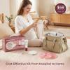 imageMomcozy 73pc Postpartum Essentials Kit Initiate breastfeeding for New Moms Hospital Bag Must Haves with Nursing Pads Hot amp Cold Breast Pads Nipple Cream Colostrum Collectors and Milk Storage Bags