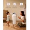 imageMomcozy Diaper Pail with Patented TripleSeal Odor Control Wide Opening Ergonomic Height Large Capacity with Viewing Window Childproof Lock Fits Standard Trash BagsRegular