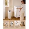 imageMomcozy Diaper Pail with Patented TripleSeal Odor Control Wide Opening Ergonomic Height Large Capacity with Viewing Window Childproof Lock Fits Standard Trash BagsRegular