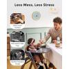 imageMomcozy High Chair 5in1 Convertible Wooden High Chair with FoodGrade Tray Baby Set with Removable Harness and Toddler Tower Highchair for 6 Months to 308 lb Adjustable amp Ergonomic WalnutWalnut