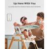 imageMomcozy High Chair 5in1 Convertible Wooden High Chair with FoodGrade Tray Baby Set with Removable Harness and Toddler Tower Highchair for 6 Months to 308 lb Adjustable amp Ergonomic WalnutNatural Wood