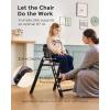 imageMomcozy High Chair 5in1 Convertible Wooden High Chair with FoodGrade Tray Baby Set with Removable Harness and Toddler Tower Highchair for 6 Months to 308 lb Adjustable amp Ergonomic WalnutMidnight Black