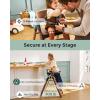 imageMomcozy High Chair 5in1 Convertible Wooden High Chair with FoodGrade Tray Baby Set with Removable Harness and Toddler Tower Highchair for 6 Months to 308 lb Adjustable amp Ergonomic WalnutWalnut