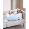 imageMomcozy JShaped Pregnancy Pillow for Sleeping with Cooling Cover Side Sleeper Support for Belly Hip amp Leg Deep GreyBlue