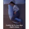 imageMomcozy JShaped Pregnancy Pillow for Sleeping with Cooling Cover Side Sleeper Support for Belly Hip amp Leg Deep GreyBlue