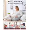imageMomcozy JShaped Pregnancy Pillow for Sleeping with Cooling Cover Side Sleeper Support for Belly Hip amp Leg Deep GreyCooling Fabric  Deep Grey