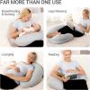 imageMomcozy JShaped Pregnancy Pillow for Sleeping with Cooling Cover Side Sleeper Support for Belly Hip amp Leg Deep GreyGrey