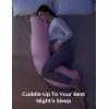 imageMomcozy JShaped Pregnancy Pillow for Sleeping with Cooling Cover Side Sleeper Support for Belly Hip amp Leg Deep GreyPink