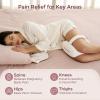 imageMomcozy Knee Pillow for Side Sleepers Soft Memory Foam amp PinchFree Design Relieve Knee Leg and Sciatica Pain Adjustable Elastic Strap Ideal for Pregnant Women and Seniors Crystal Velvet in GrayIvory