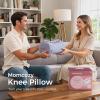 imageMomcozy Knee Pillow for Side Sleepers Soft Memory Foam amp PinchFree Design Relieve Knee Leg and Sciatica Pain Adjustable Elastic Strap Ideal for Pregnant Women and Seniors Crystal Velvet in GrayCrystal Velvet Gray