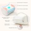 imageMomcozy Knee Pillow for Side Sleepers Soft Memory Foam amp PinchFree Design Relieve Knee Leg and Sciatica Pain Adjustable Elastic Strap Ideal for Pregnant Women and Seniors Crystal Velvet in GrayCream White