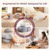 imageMomcozy Knee Pillow for Side Sleepers Soft Memory Foam amp PinchFree Design Relieve Knee Leg and Sciatica Pain Adjustable Elastic Strap Ideal for Pregnant Women and Seniors Crystal Velvet in GrayCream White