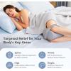 imageMomcozy Knee Pillow for Side Sleepers Soft Memory Foam amp PinchFree Design Relieve Knee Leg and Sciatica Pain Adjustable Elastic Strap Ideal for Pregnant Women and Seniors Crystal Velvet in GrayGray