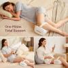 imageMomcozy Knee Pillow for Side Sleepers Soft Memory Foam amp PinchFree Design Relieve Knee Leg and Sciatica Pain Adjustable Elastic Strap Ideal for Pregnant Women and Seniors Crystal Velvet in GrayCream White