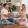 imageMomcozy Knee Pillow for Side Sleepers Soft Memory Foam amp PinchFree Design Relieve Knee Leg and Sciatica Pain Adjustable Elastic Strap Ideal for Pregnant Women and Seniors Crystal Velvet in GrayGray