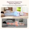 imageMomcozy Knee Pillow for Side Sleepers Soft Memory Foam amp PinchFree Design Relieve Knee Leg and Sciatica Pain Adjustable Elastic Strap Ideal for Pregnant Women and Seniors Crystal Velvet in GrayCream White