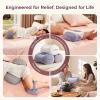 imageMomcozy Knee Pillow for Side Sleepers Soft Memory Foam amp PinchFree Design Relieve Knee Leg and Sciatica Pain Adjustable Elastic Strap Ideal for Pregnant Women and Seniors Crystal Velvet in GrayCrystal Velvet Gray