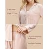 imageMomcozy Postpartum Nursing Pajama Set for Women 2 Piece Long Sleeve V Neck Button Down Cotton Maternity Lounge Pjs PinkPink
