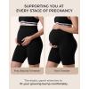 imageMomcozy Women Maternity Biker Shorts with Pocket 6 Over Belly High Waisted Pregnancy Yoga Shorts Seamless Casual ActivewearBlack