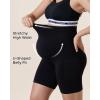 imageMomcozy Women Maternity Biker Shorts with Pocket 6 Over Belly High Waisted Pregnancy Yoga Shorts Seamless Casual ActivewearBlack