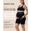 imageMomcozy Women Maternity Biker Shorts with Pocket 6 Over Belly High Waisted Pregnancy Yoga Shorts Seamless Casual ActivewearBlack