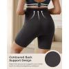 imageMomcozy Women Maternity Biker Shorts with Pocket 6 Over Belly High Waisted Pregnancy Yoga Shorts Seamless Casual ActivewearDusty Blue