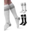 imageMomcozy Compression Socks for Women 2030mmHg Athletic Support Socks for Running Travel Flying Yoga amp Workouts 2 PairsBlackWhite