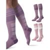 imageMomcozy Compression Socks for Women 2030mmHg Athletic Support Socks for Running Travel Flying Yoga amp Workouts 2 PairsPurplePurple