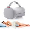 imageMomcozy Knee Pillow for Side Sleepers Soft Memory Foam amp PinchFree Design Relieve Knee Leg and Sciatica Pain Adjustable Elastic Strap Ideal for Pregnant Women and Seniors Crystal Velvet in GrayGray
