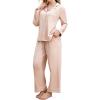imageMomcozy Postpartum Nursing Pajama Set for Women 2 Piece Long Sleeve V Neck Button Down Cotton Maternity Lounge Pjs PinkPink