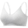 imageMomcozy Seamless US Cotton Wireless Bras for Women Comfortable Full Coverage Bra with Fixed Pads for Everyday Wear Light Gray