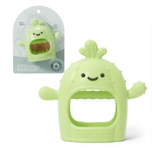 imageMomcozy 2 Pack Baby Teething Toys Food Grade Silicone Baby Teethers for 012 Months Baby Teether Mitten Wrist Teether Set Easy Grip Teething Relief with Multiple Chew Points RedampGrass GreenGrass Green