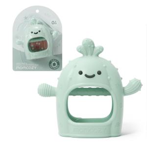 imageMomcozy 2 Pack Baby Teething Toys Food Grade Silicone Baby Teethers for 012 Months Baby Teether Mitten Wrist Teether Set Easy Grip Teething Relief with Multiple Chew Points RedampGrass GreenMint Green