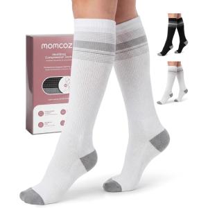 imageMomcozy Medical Grade Compression Socks 2030 mmHg FDA Registered Graduated Support Socks for Circulation amp Recovery 2 PairsBlackWhite