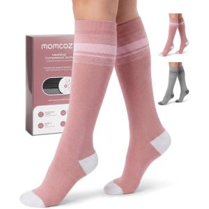 imageMomcozy Medical Grade Compression Socks 2030 mmHg FDA Registered Graduated Support Socks for Circulation amp Recovery 2 PairsPinkGray