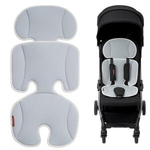 imageMomcozy Stroller Cooling Pad  Detachable 2Piece Cooling Cushion  Universal Soft Cooler Pad Breathable amp Adjustable Car Seat Liner  Fits Strollers Car Seat Swing High Chair BassinetBlue Gray